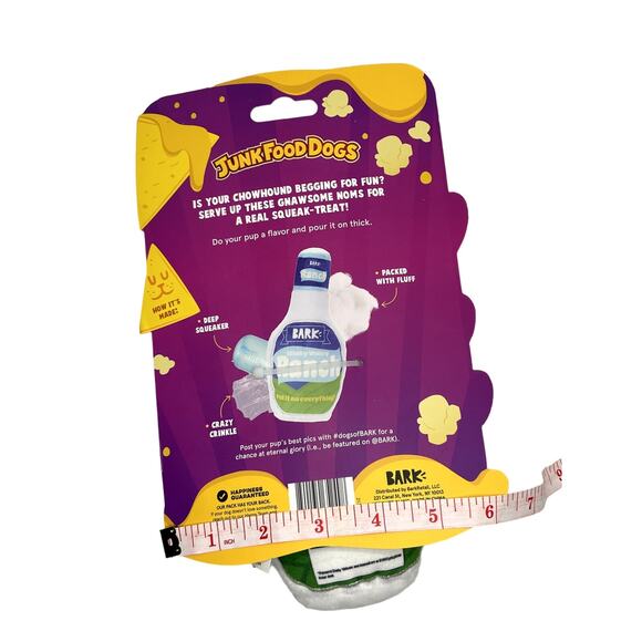 BarkBox Junk Food For Dogs Stinky Vally Ranch Squeak Toy - Picture 2 of 2